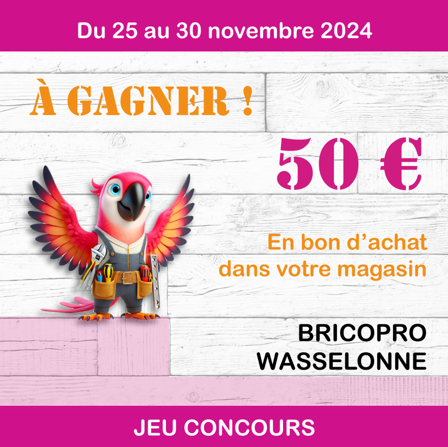 Jeu concours exceptionnel : 50 € à gagner chez Bricopro à Wasselonne