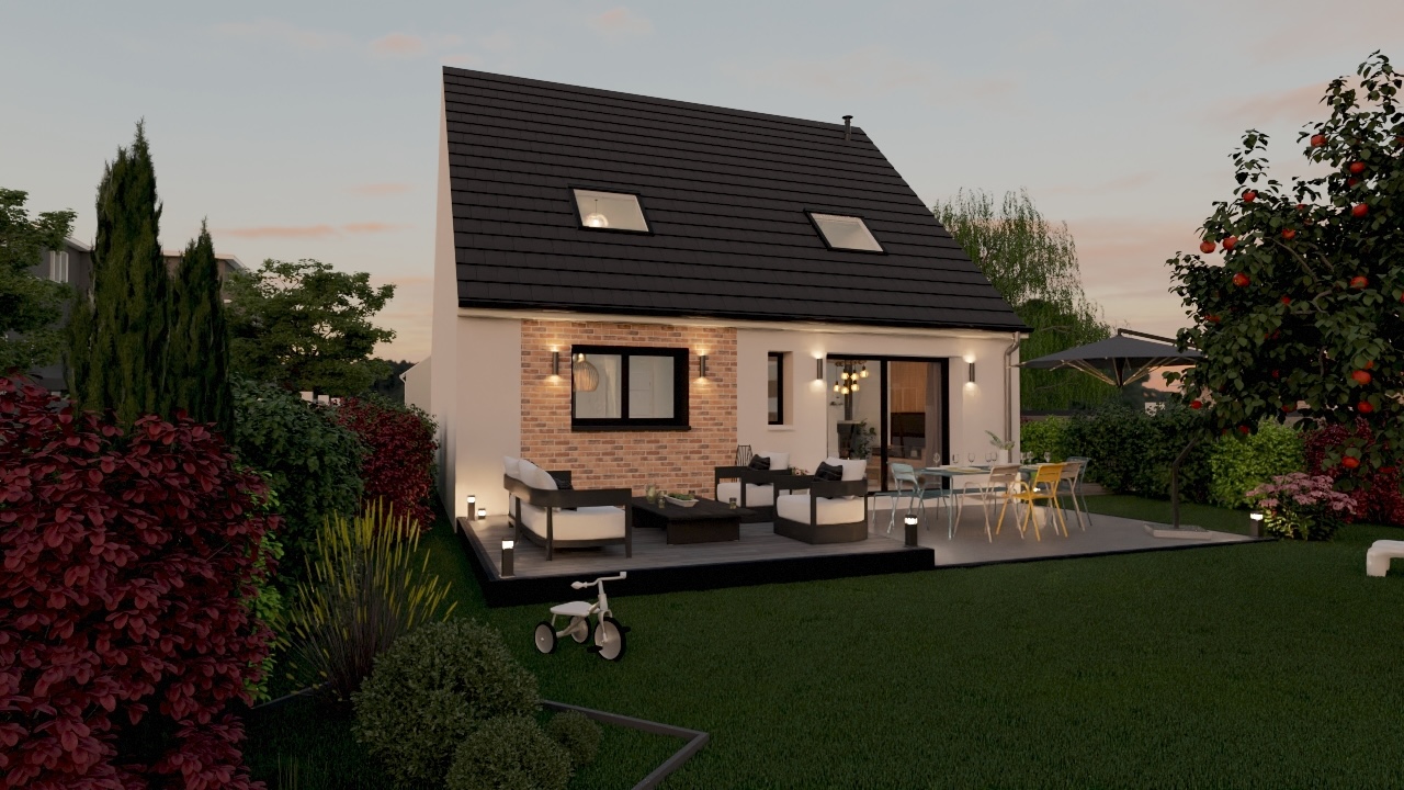 Type de maison combles am&eacute;nag&eacute;s toiture pente style traditionnel famille