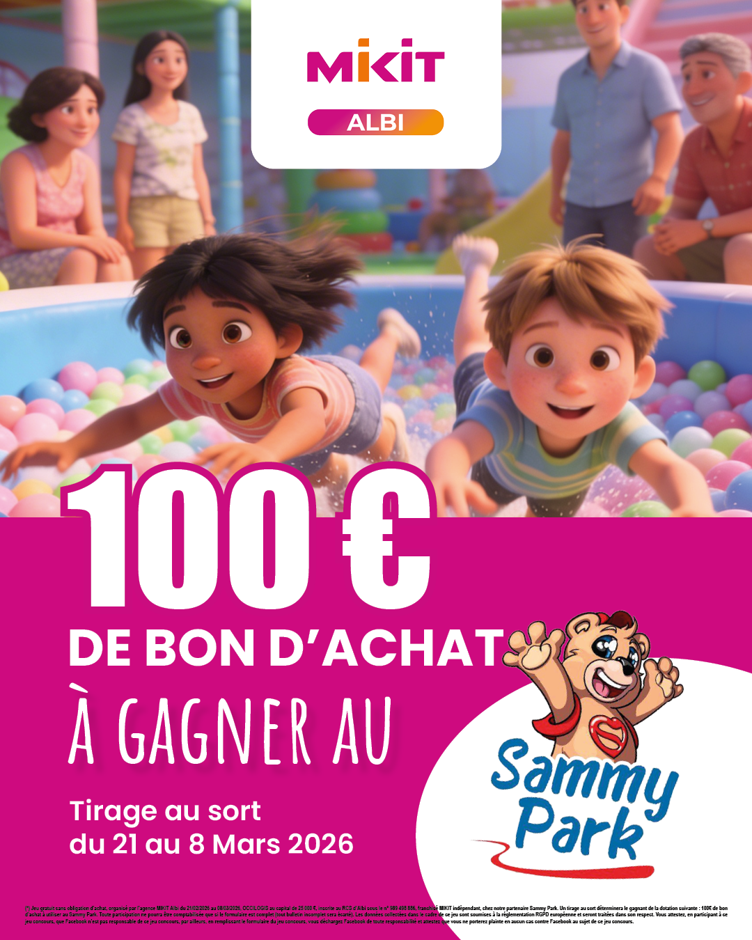 Bon d'achat 100&euro; Sammy Park &agrave; gagner