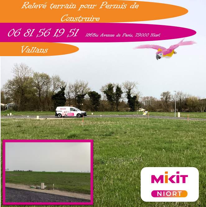 Relev&eacute; terrain &agrave; Vallans