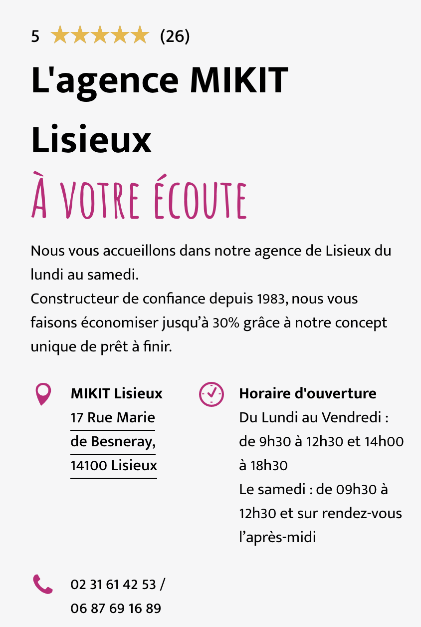Avis constructeur Mikit Lisieux