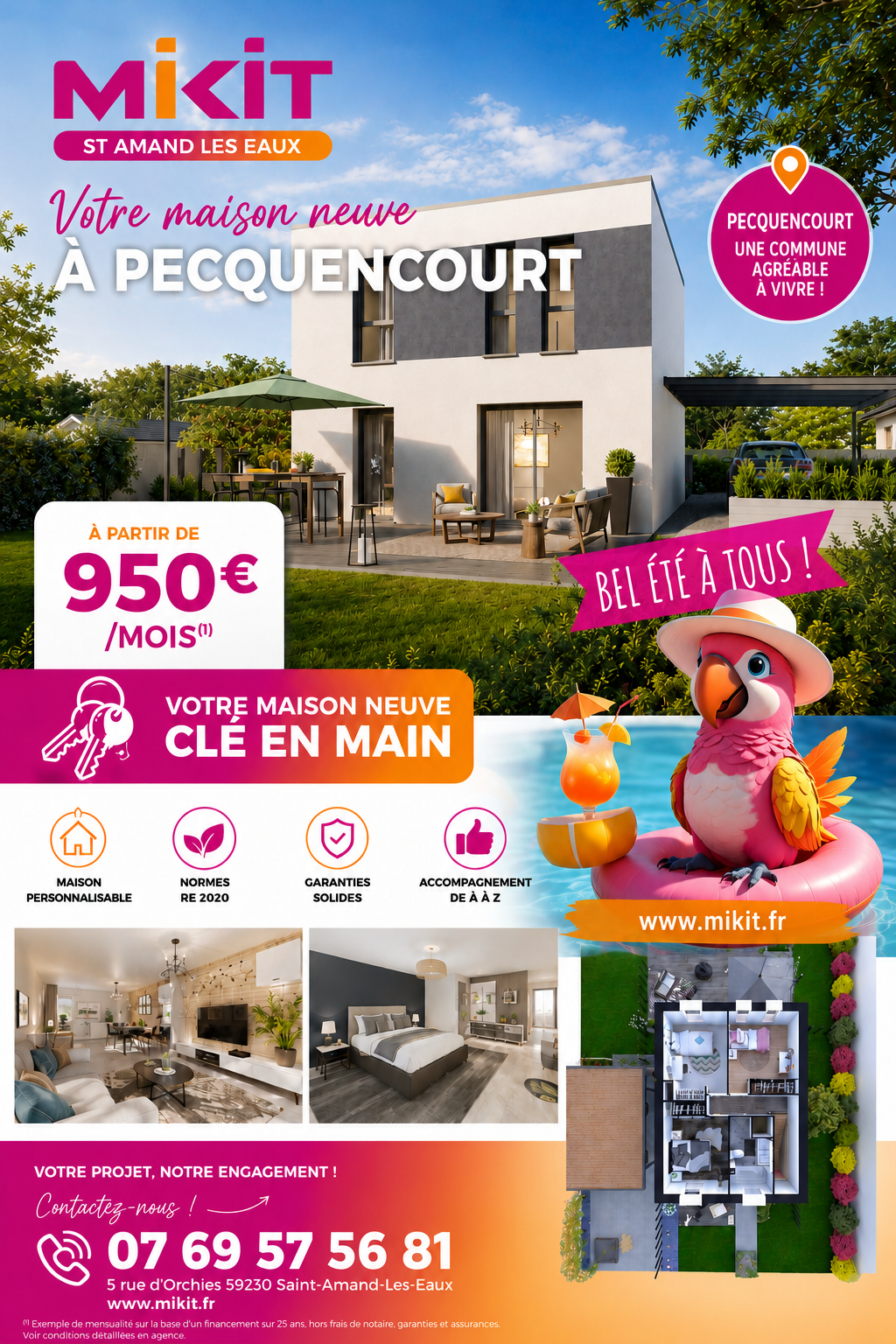 Maison neuve à Pecquencourt : devenez propriétaire à partir de 950 €/mois avec MIKIT Saint-Amand-les-Eaux