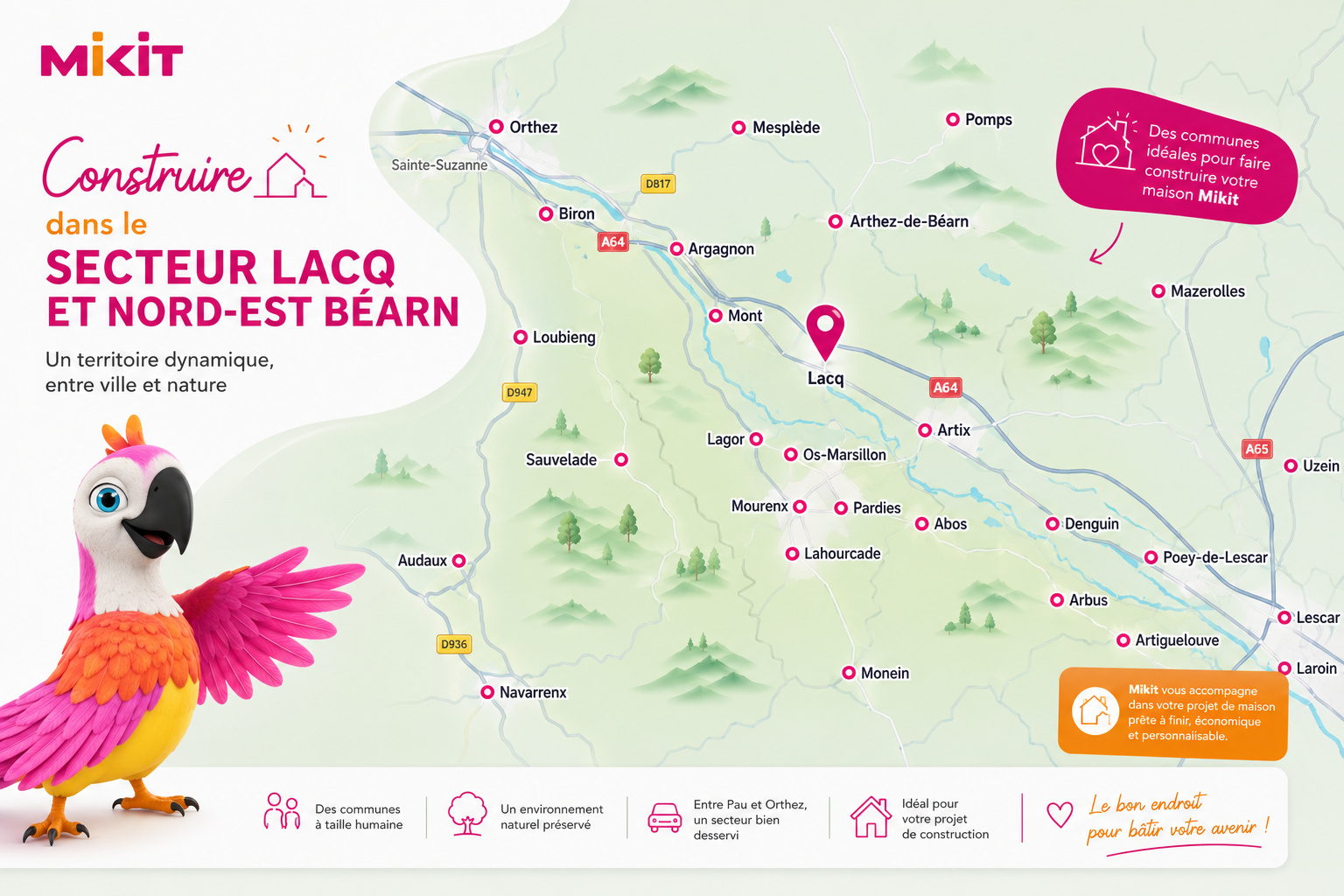 Construire sa maison dans le bassin de Lacq et le Nord-Est du Béarn : un territoire d'opportunités pour devenir propriétaire