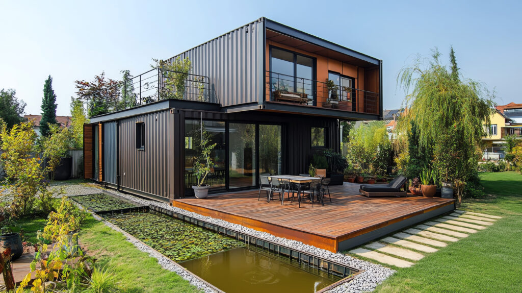 modèle de maison container sur deux étages