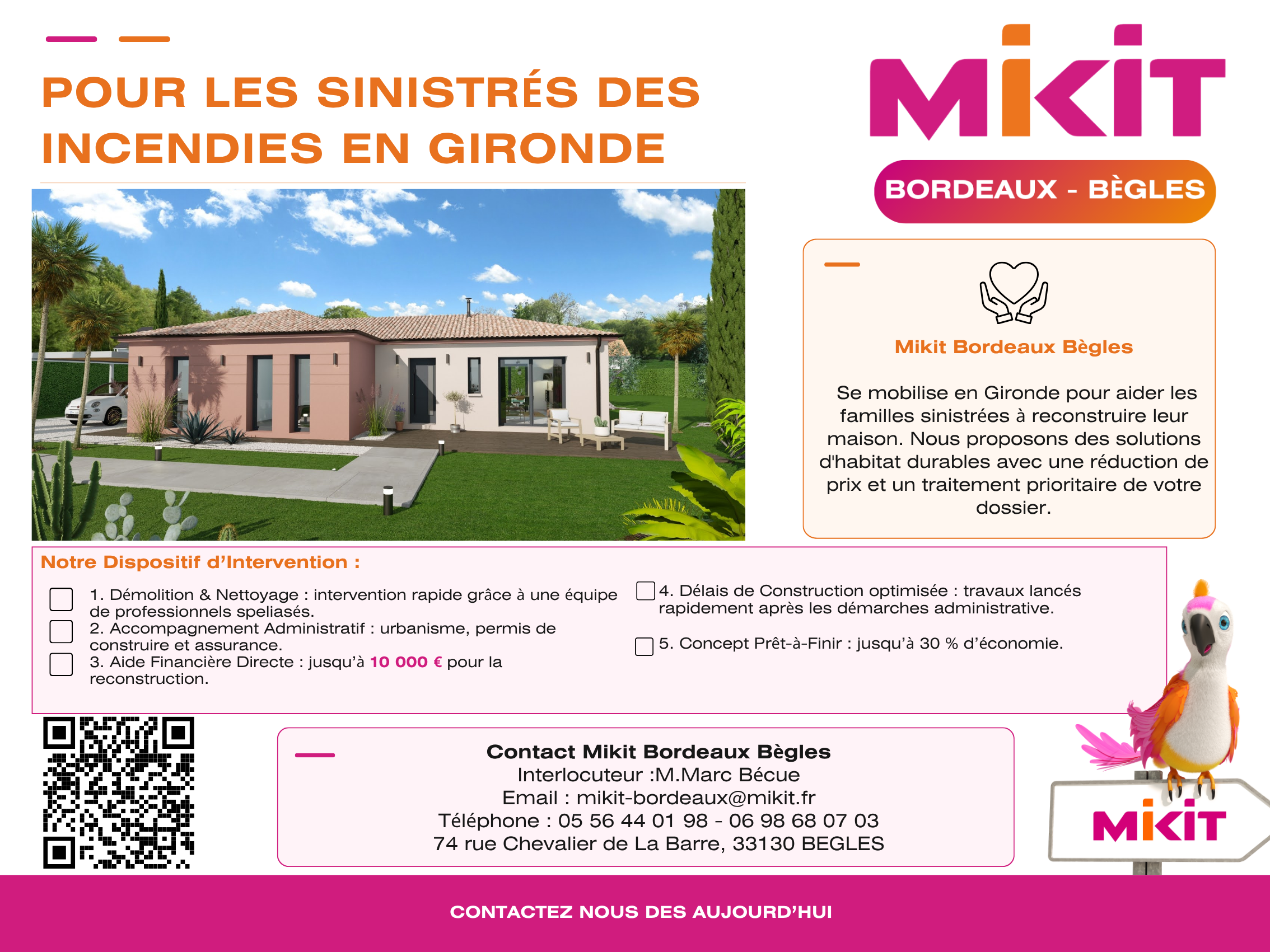 Reconstruction après incendie Gironde : Aide & Accompagnement Mikit Bordeaux Bègles