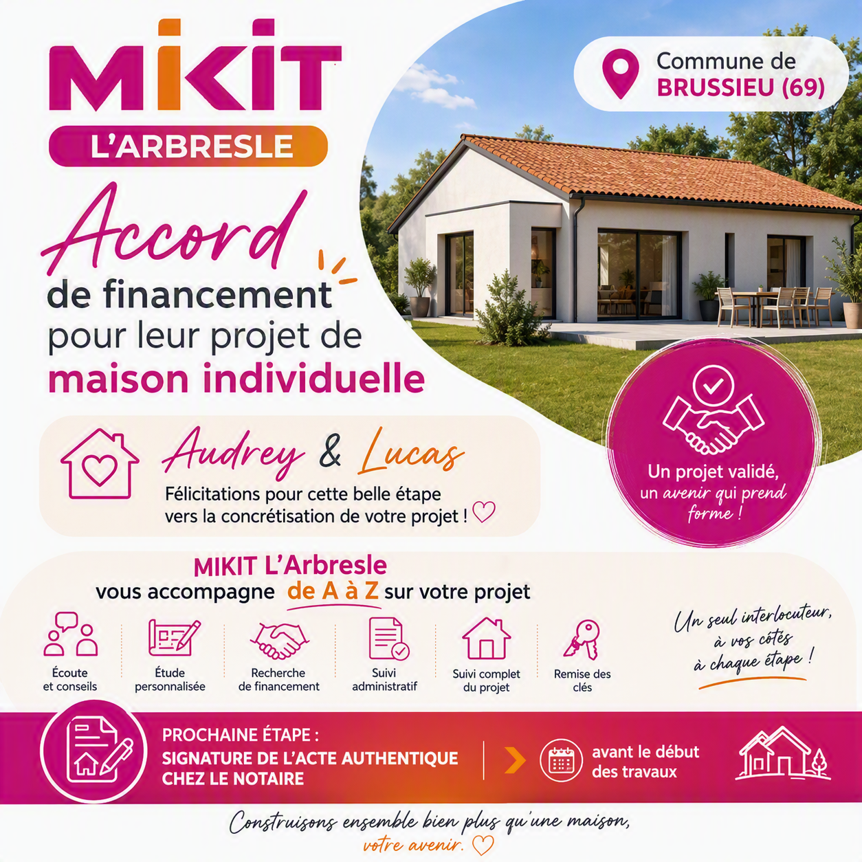 Obtention du financement pour Audrey et Lucas